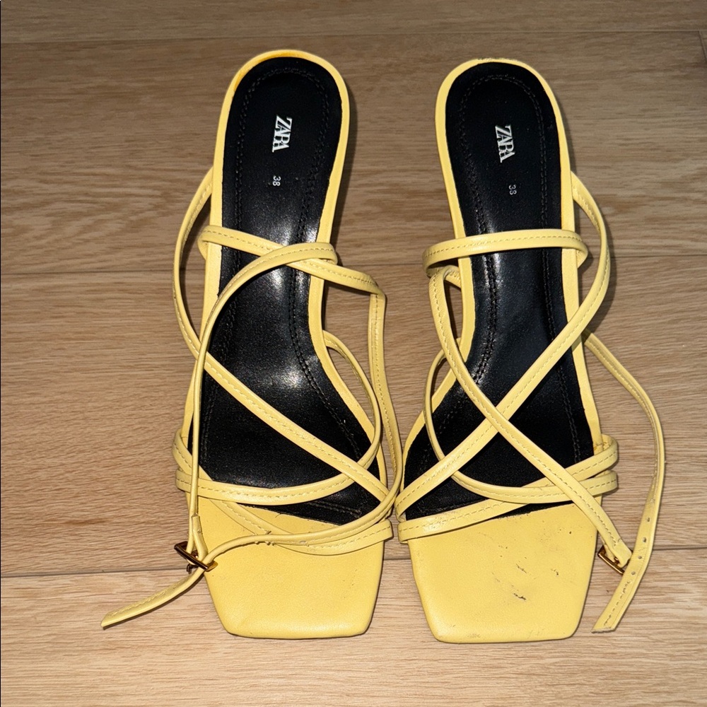 Zara Lemon Strappy Heels